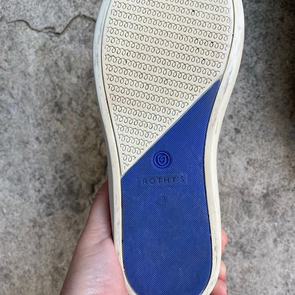 Rothy’s Lollipop Terry Stripe Kids Slip on  Sneaker, size Y3 - Picture 4 of 6